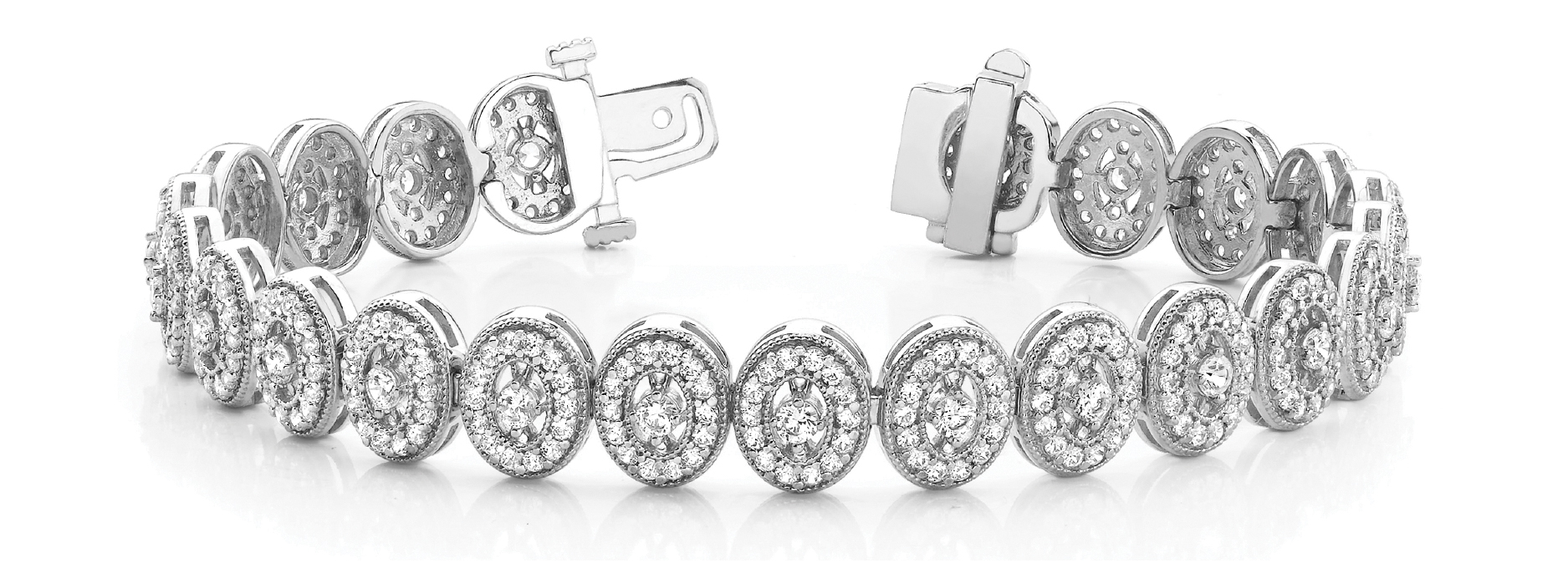 OV MILGRAIN HALO LINK BRACELET