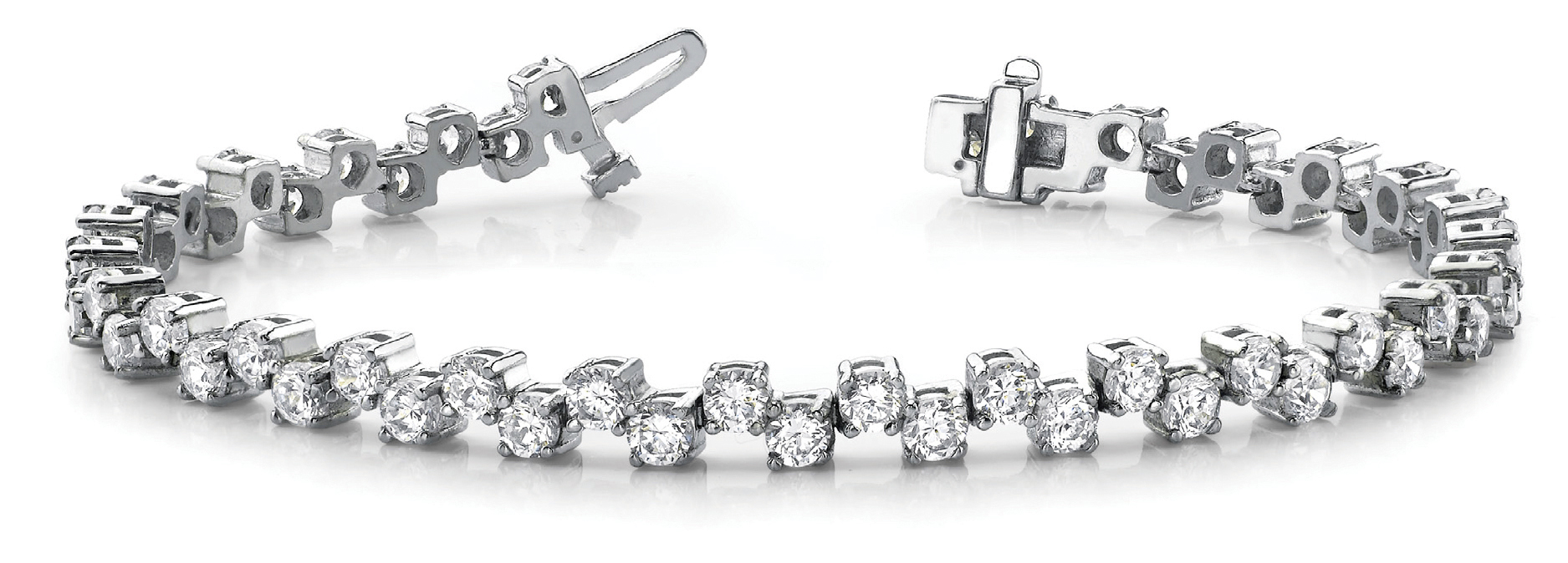 4 PRONG ZIG ZAG IN LINE BRACELET