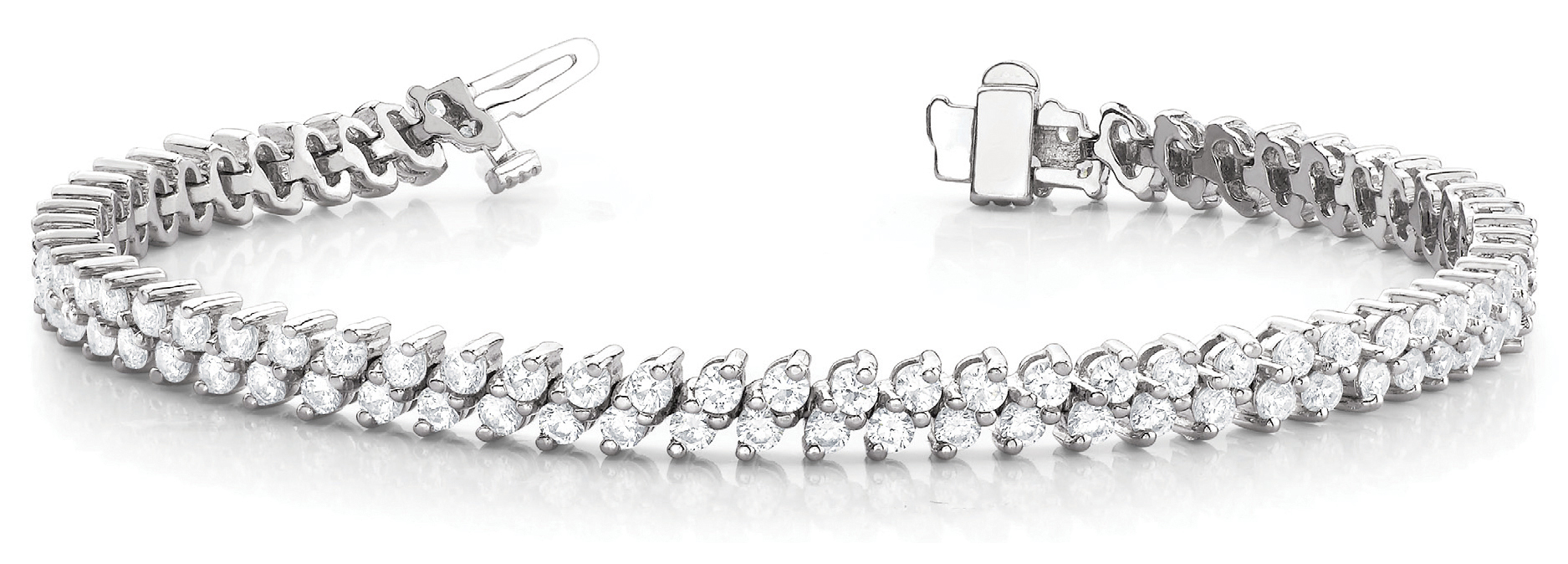 3 PRONG CLUSTER ZIG ZAG BRACELET