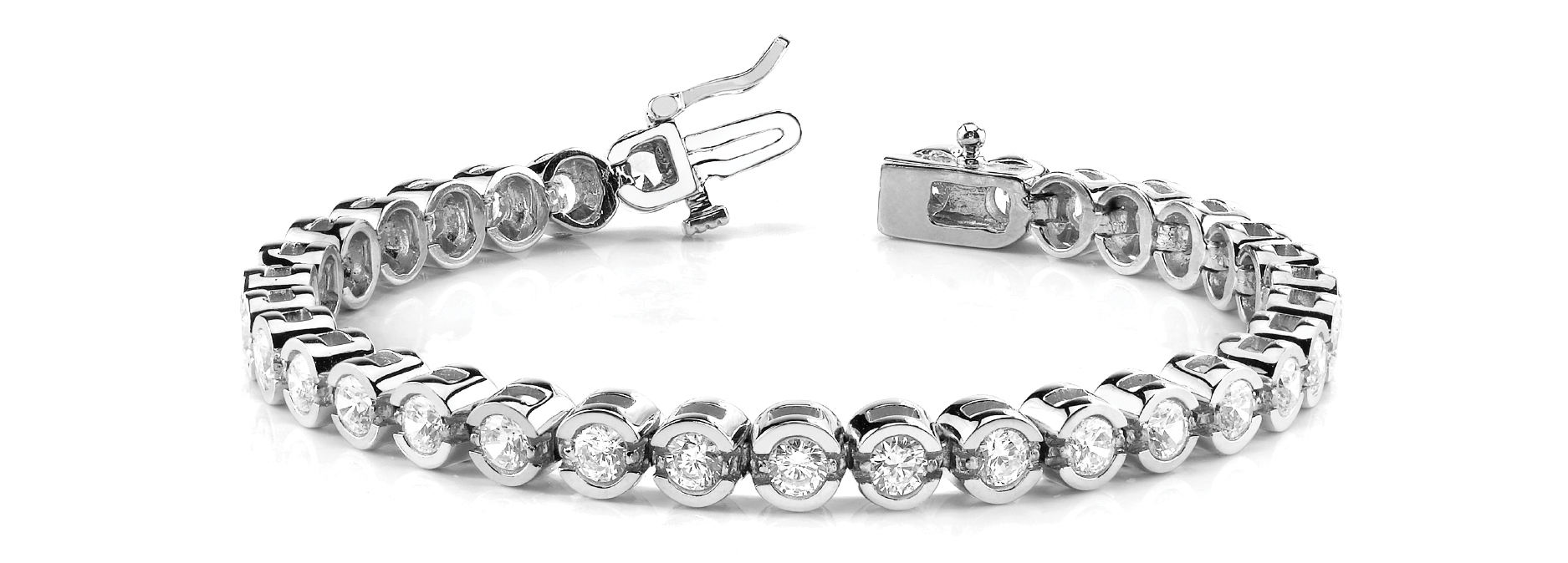 HALF BEZEL IN LINE TENNIS BRACELET