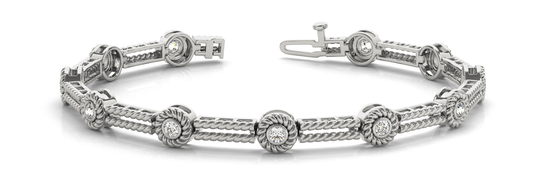 Braided Double Rope Bazel Set Bracelet