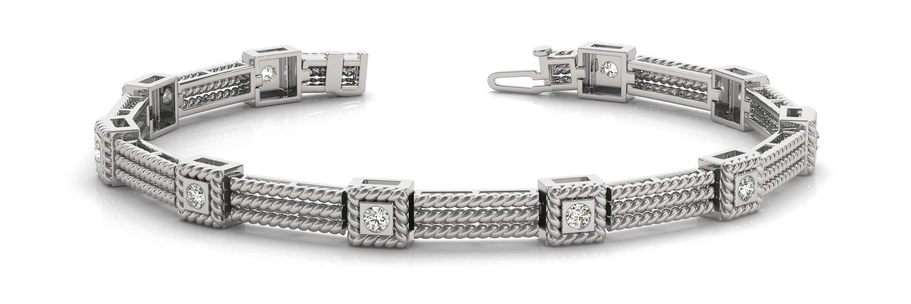 SQ/3 ROW ROPE LINK BRACELET