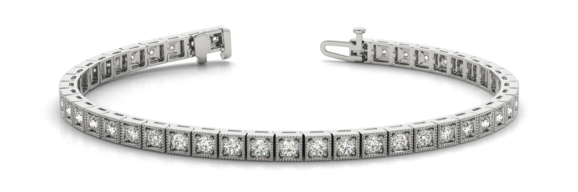 SQ MILGRAIN BEZ/PR BRACELET