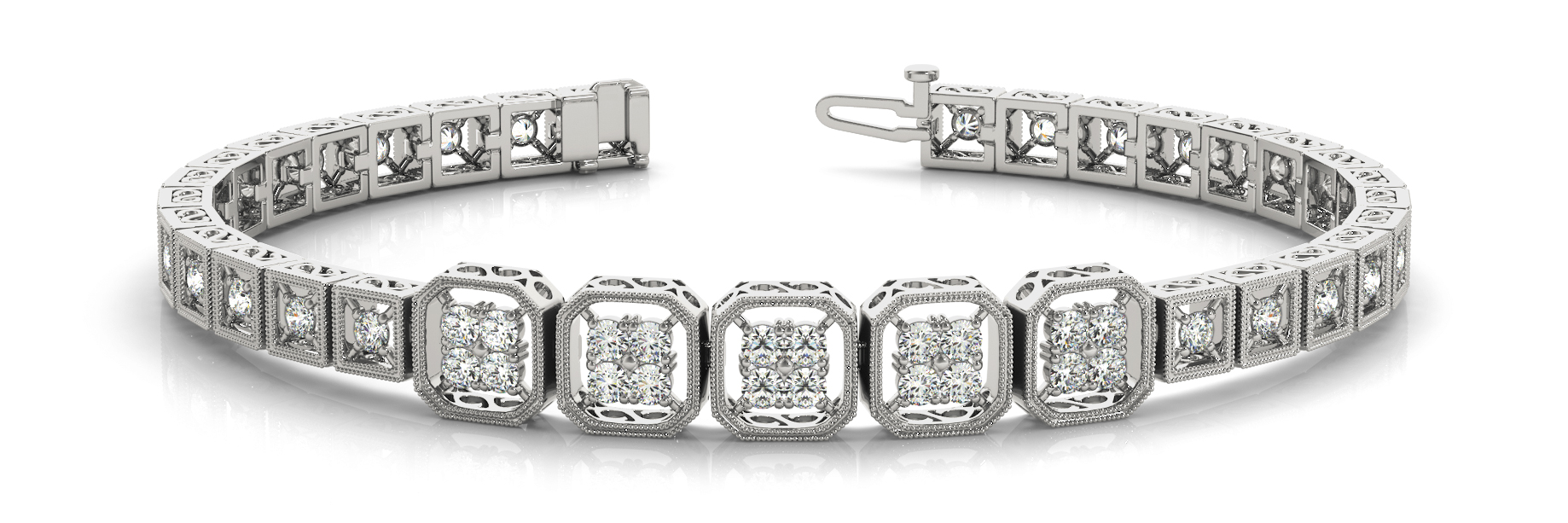 MILGRAIN CLUSTER LINK BRACELET
