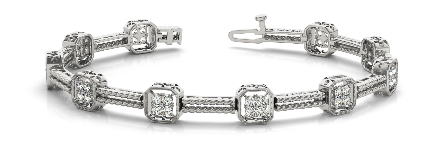 Double Bar Rope Link Bracelet