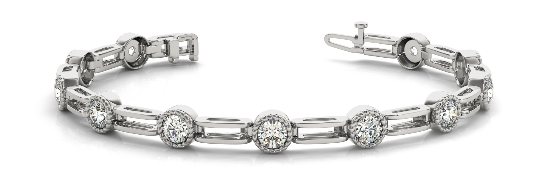 BZ/PR SET W/ DOUBLEBAR LNK BRACELE