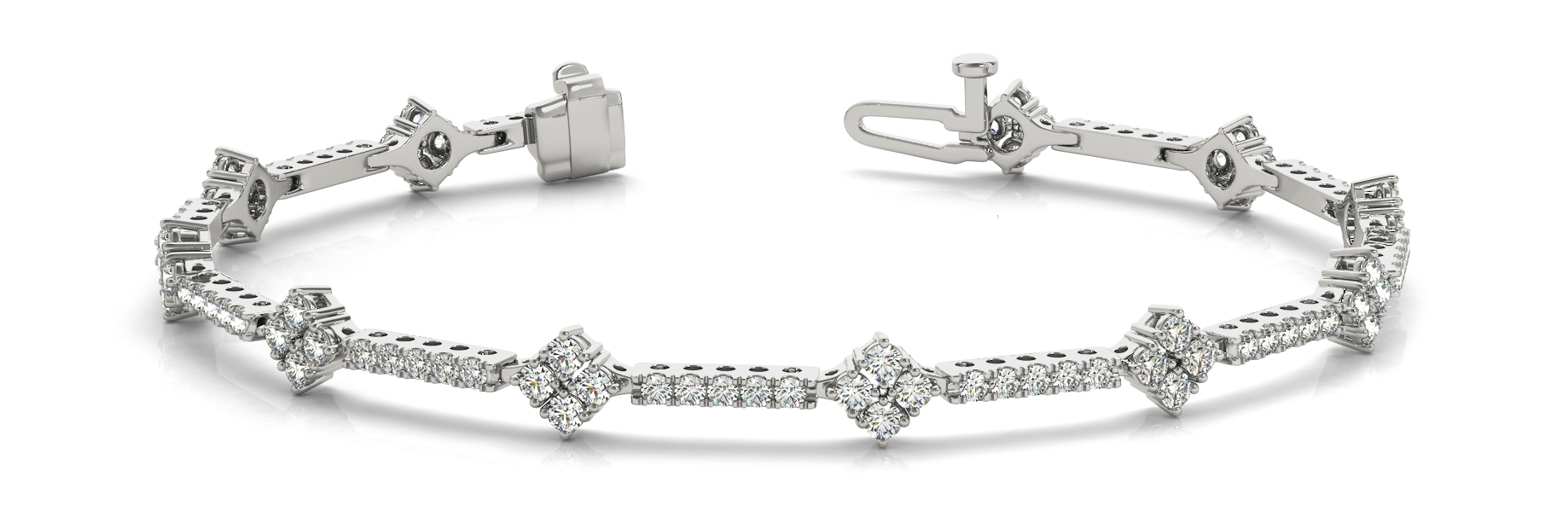 STONE CLUSTER AND BAR BRACELET