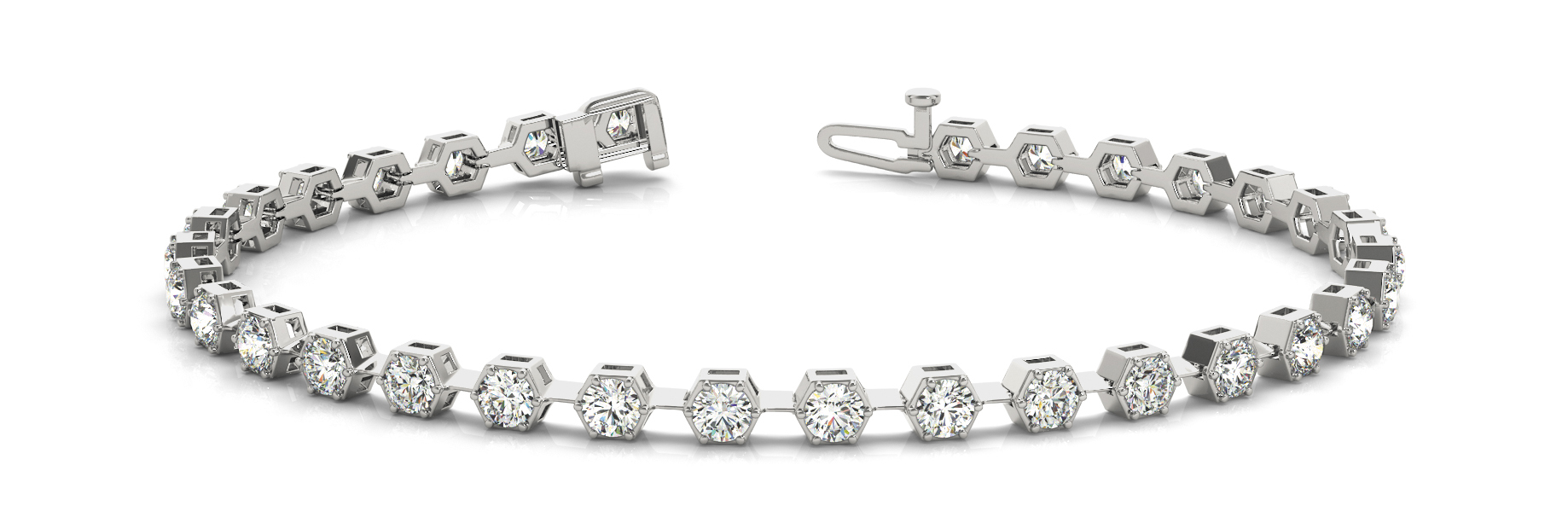 HEXAGON SHAPE IN LINE BRACELET