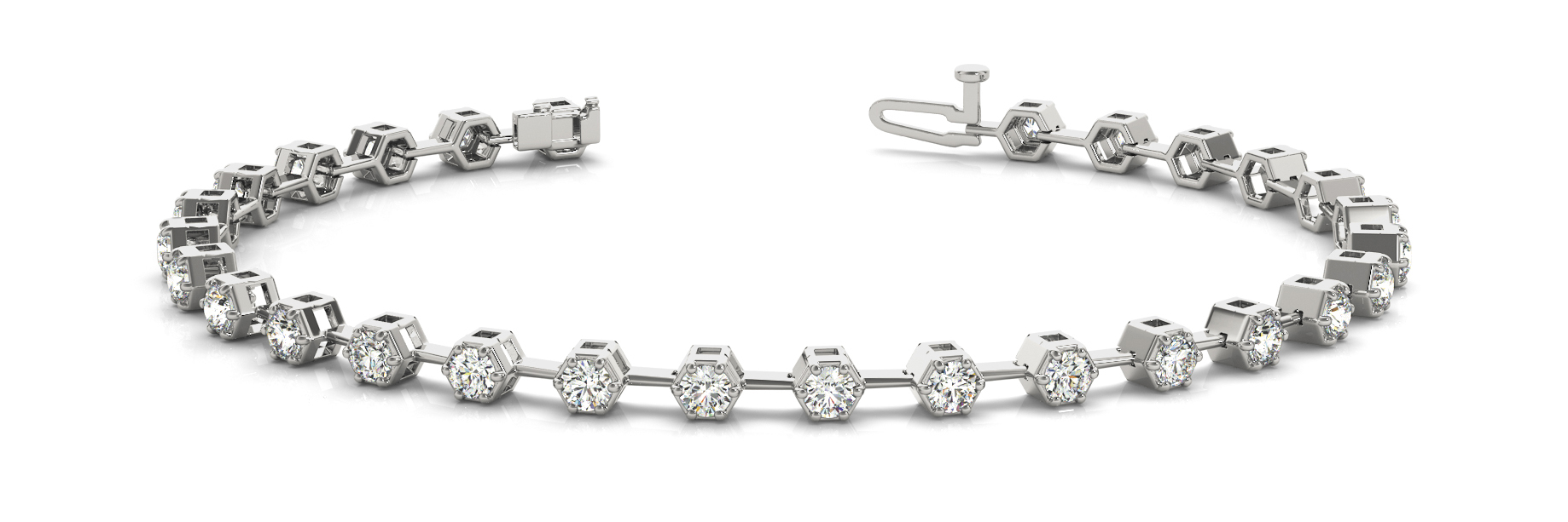 Hexagon Shape In-Line Bracelets