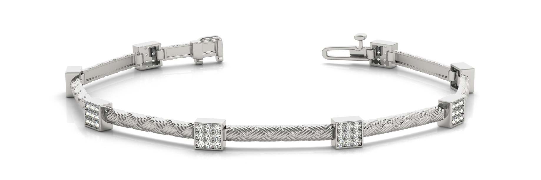 SQ CLUSTER AND BAR LINK BRACELET