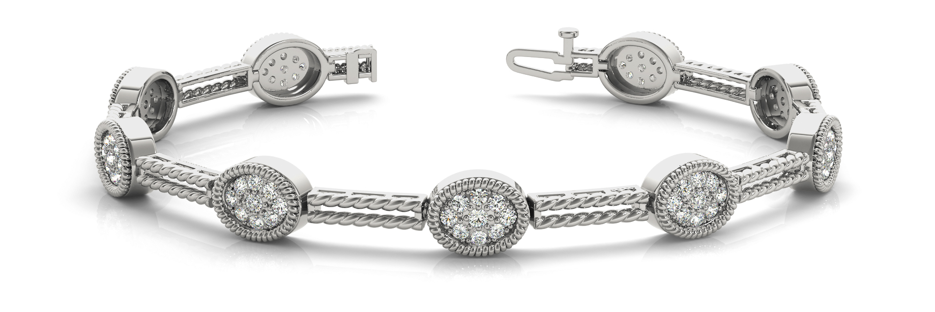 OV CLUSTER/DOUBLE BAR ROPE BRACELE