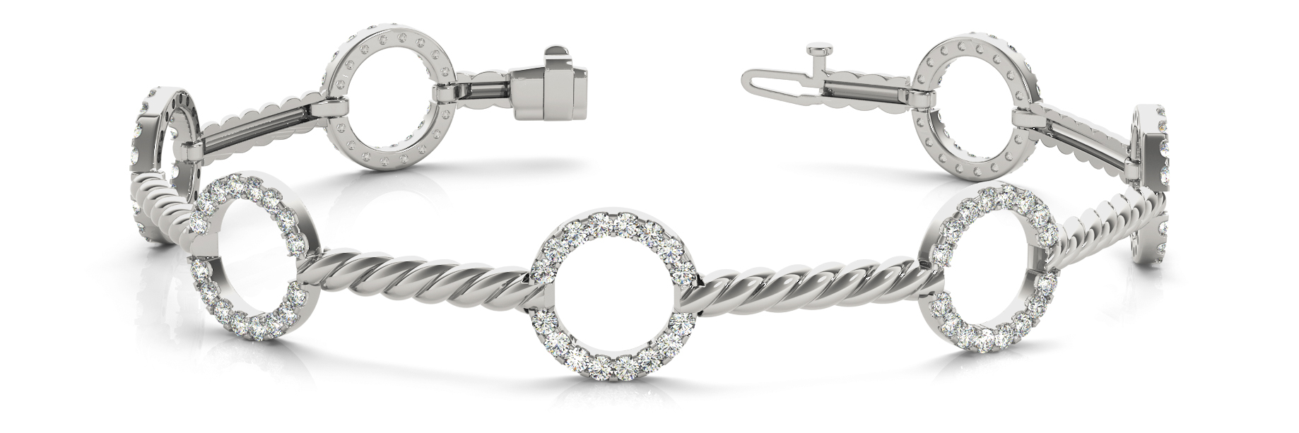 ROPE BAR/DIAMOND CIRCLE BRACELET