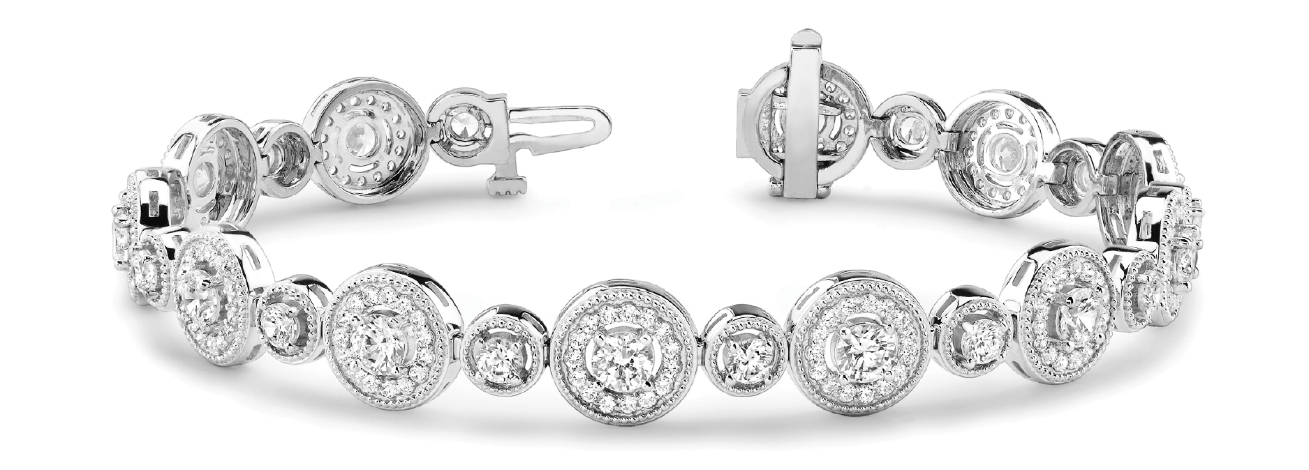 RD MILGRAIN HALO LINK BRACELET