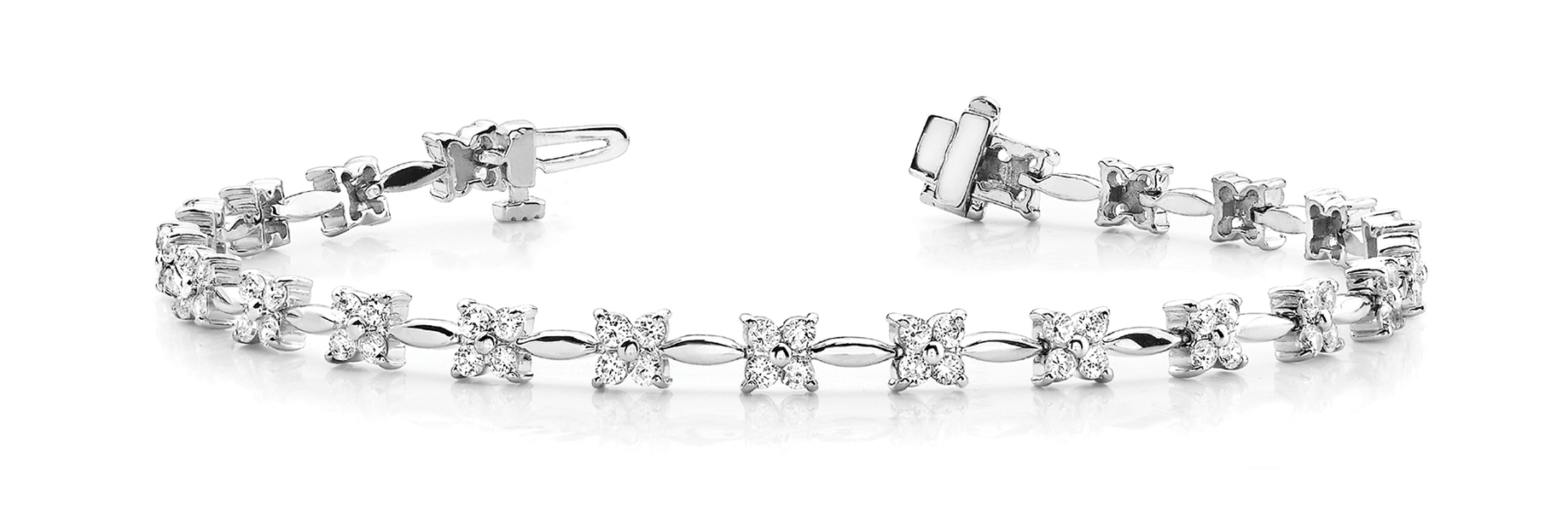 DIA FLOWER/SOLID MQ LINK BRACELET