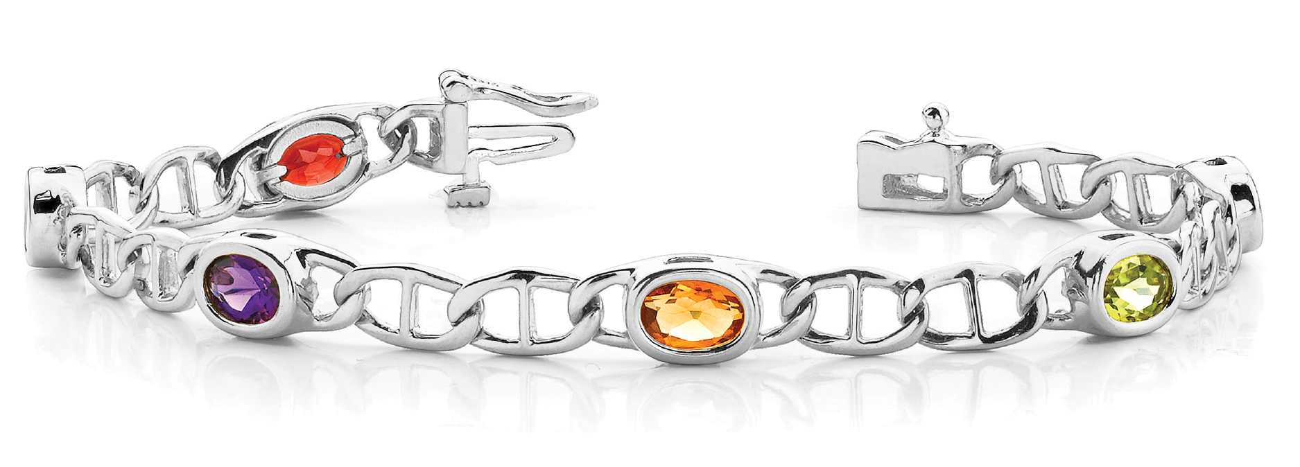 Oval Shape Interlock Link Bracelet