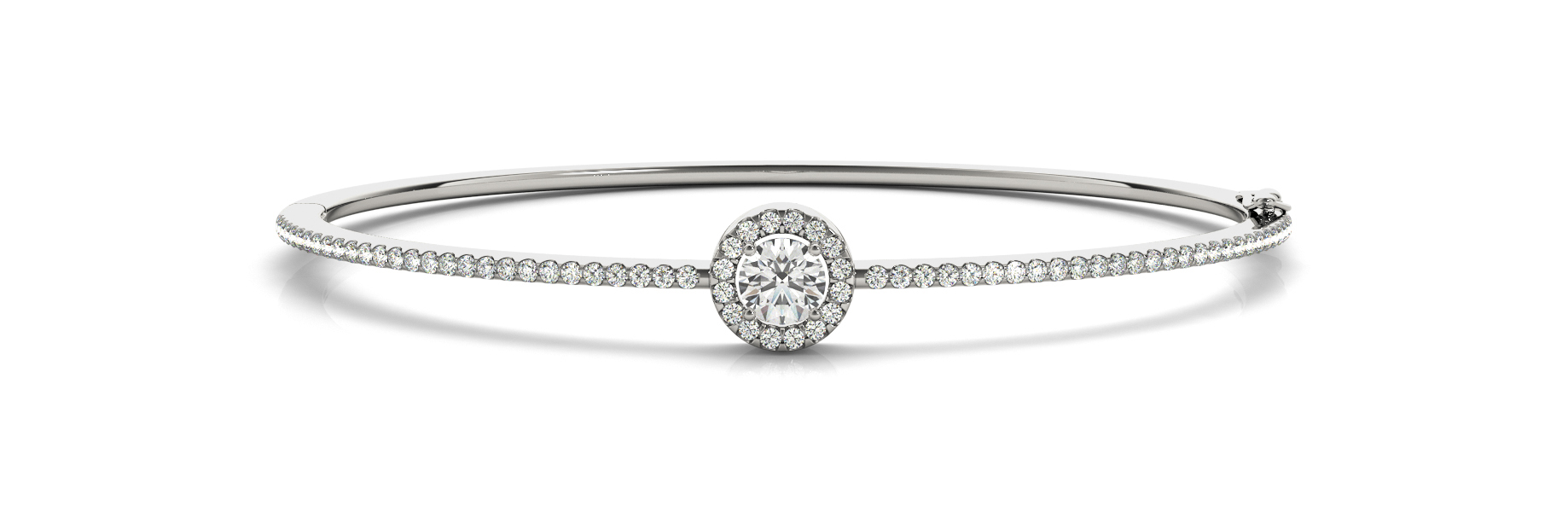 Bezel Set Round Halo Bangle