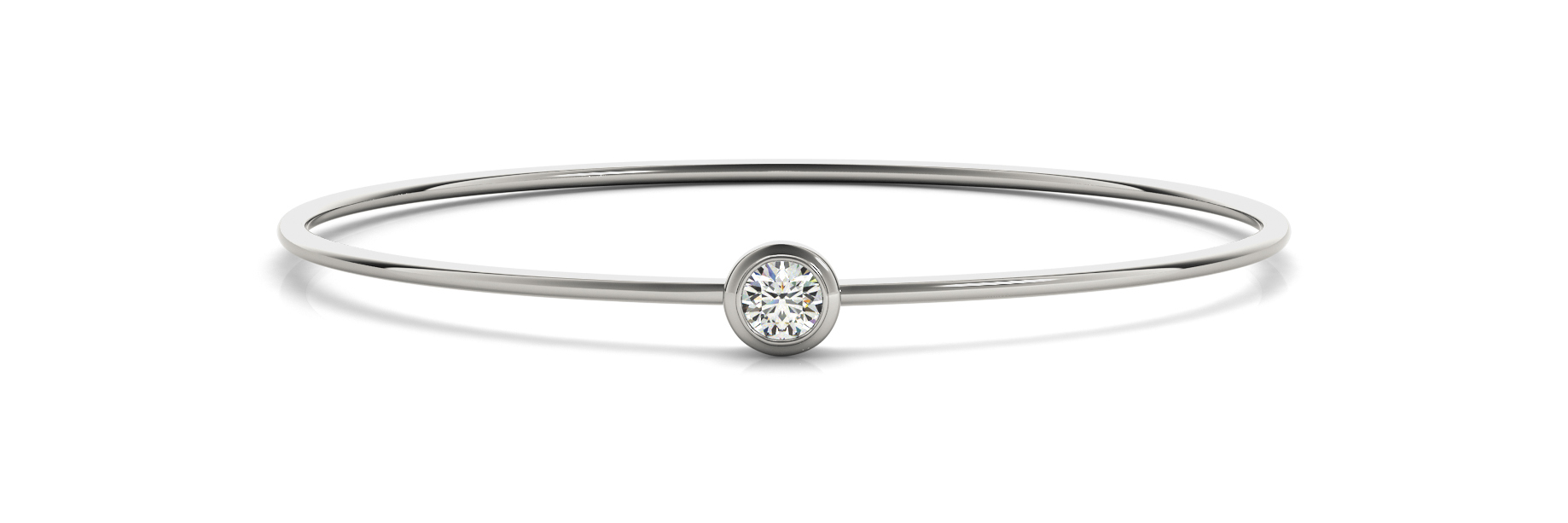 Round Bezel Set Flexible Bangle