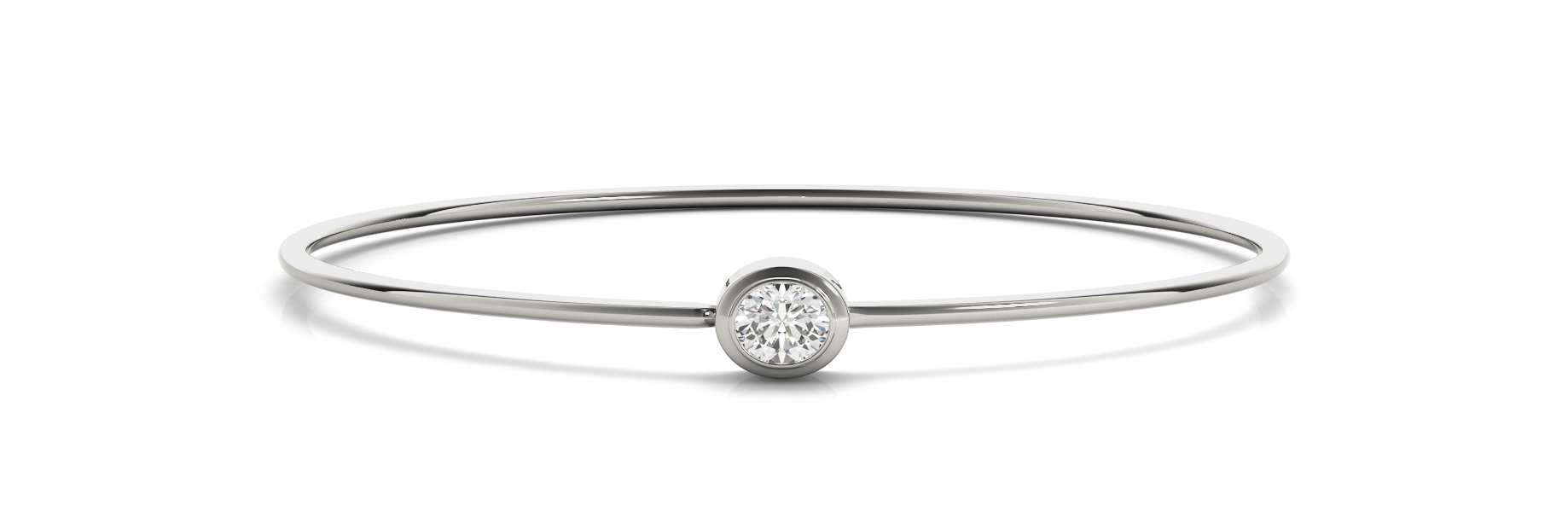 OVAL BEZEL SET WIRE FLEXIBLE BANGL