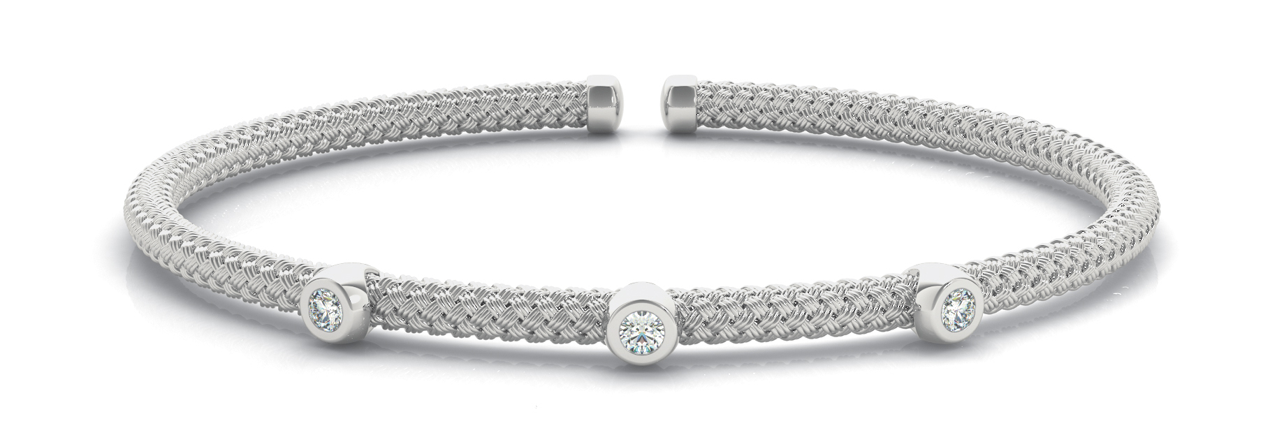Bezel Set Flexible Stackable Cuff