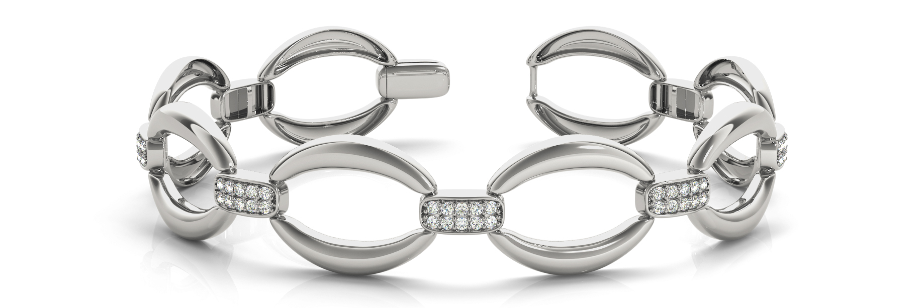 LARGE LINK/DIA CONNECTOR BRACELET