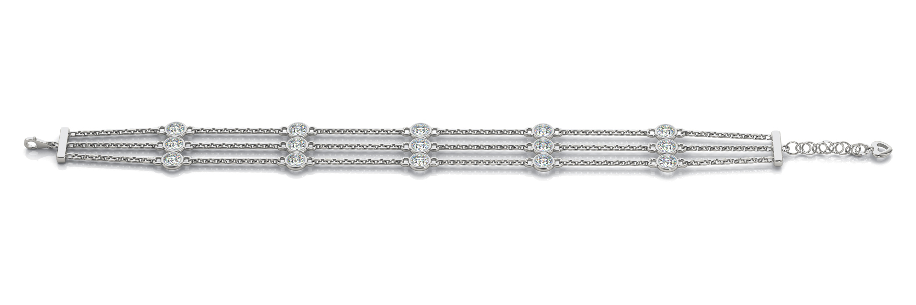 3 ROW DIAMOND & CHAIN