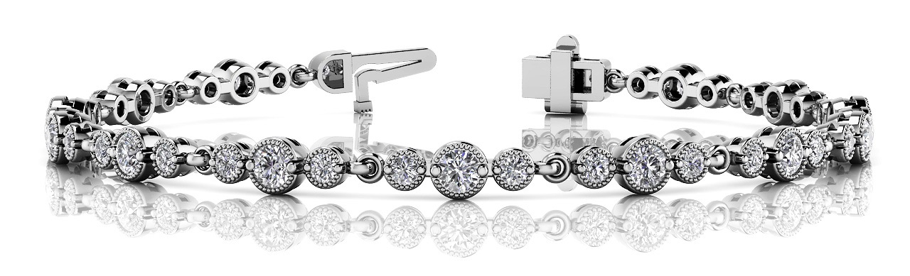 Bezel Set Milgrain Bracelet