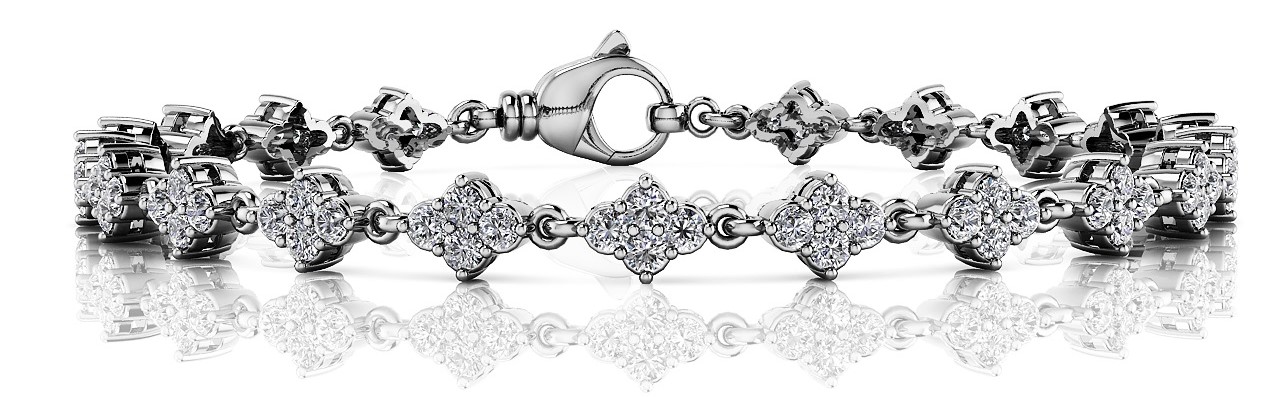 Flower Cluster Link Bracelet