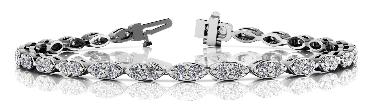Marquise Shape Prong Set Bracelet