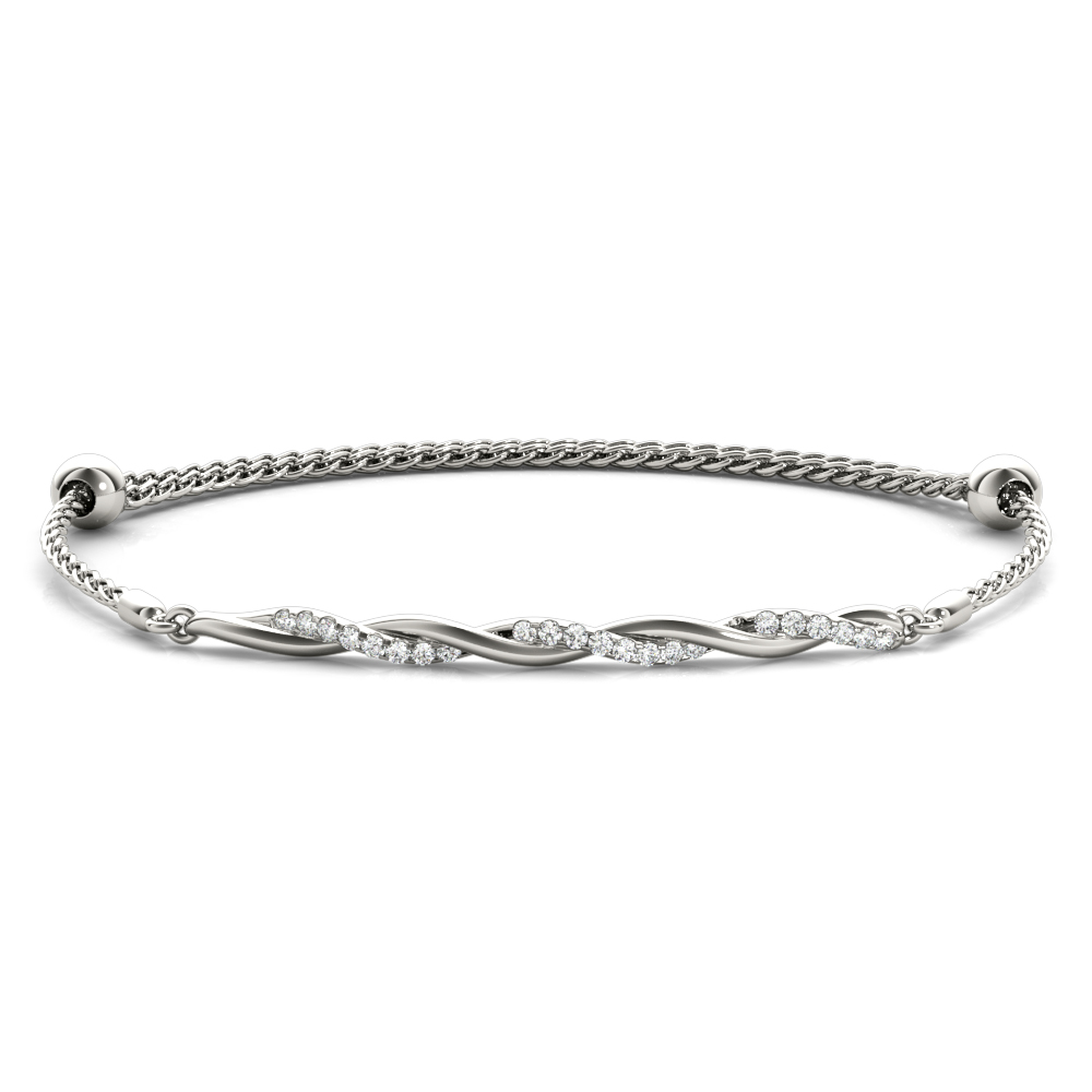 Bezel Set Twisted Bracelet