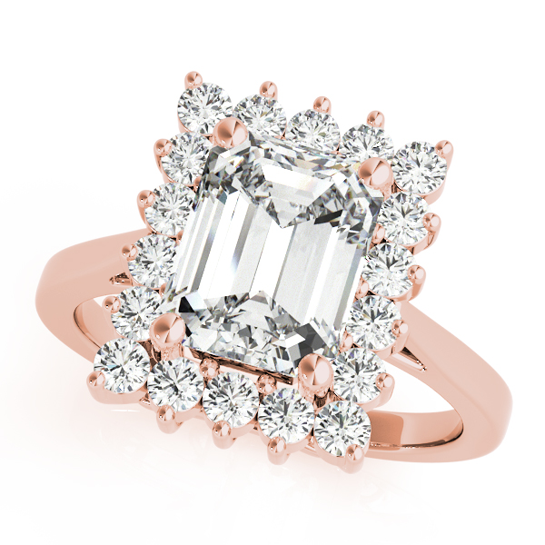 The Harper Halo Engagement Ring, front view