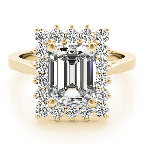 The Harper Halo Engagement Ring, set view
