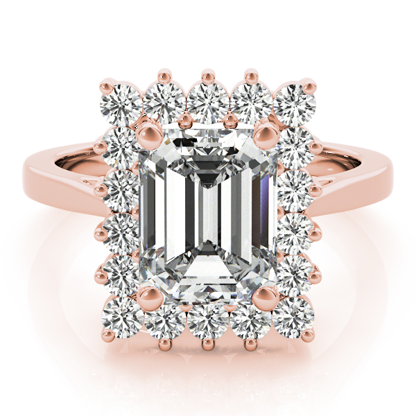 The Harper Halo Engagement Ring, set view