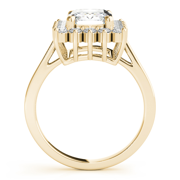 The Harper Halo Engagement Ring, side view