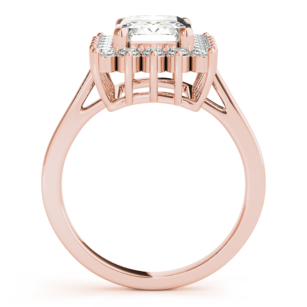 The Harper Halo Engagement Ring, side view