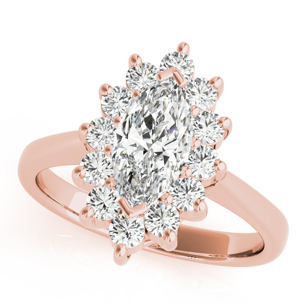 The Noelle Halo Engagement Ring, front view
