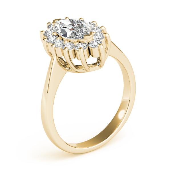 The Noelle Halo Engagement Ring, angled view