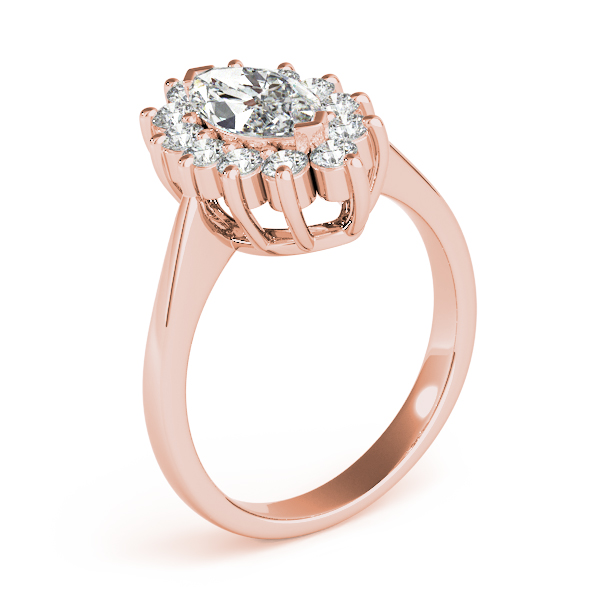 The Noelle Halo Engagement Ring, angled view