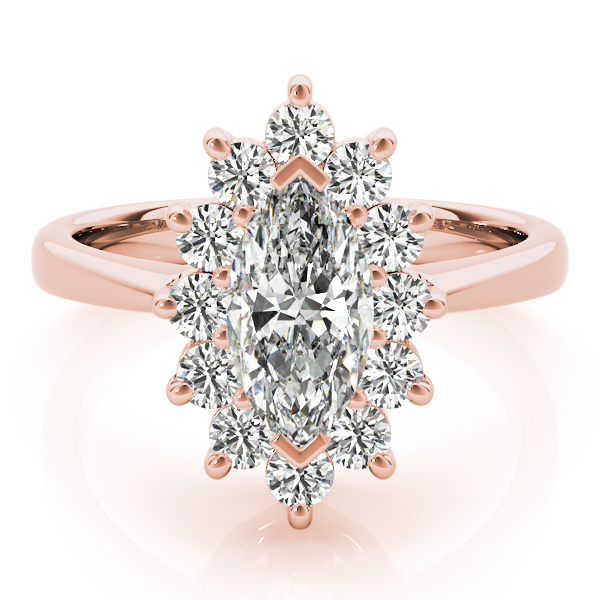 The Noelle Halo Engagement Ring, set view