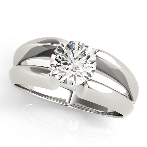 Solitaire Split Shank Engagement Ring