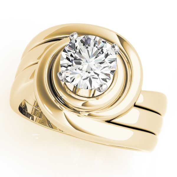 Solitaire Swirl Color Ring