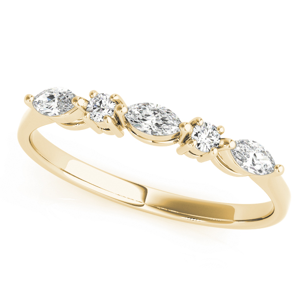 Alternating Round & Marquise Wedding Band