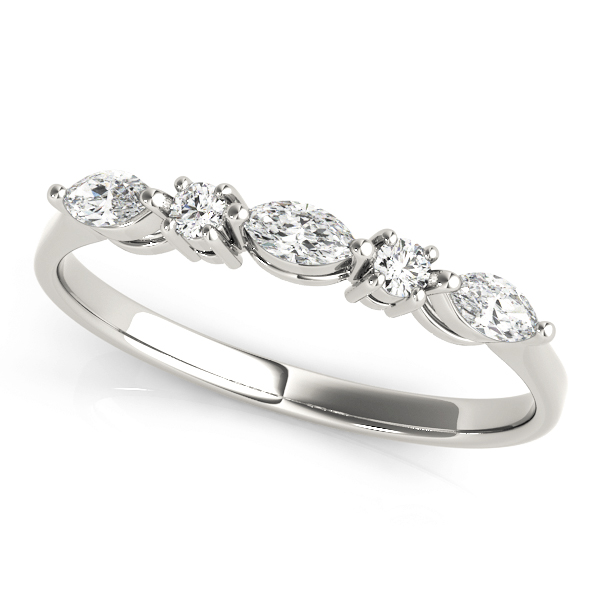 Alternating Round & Marquise Wedding Band