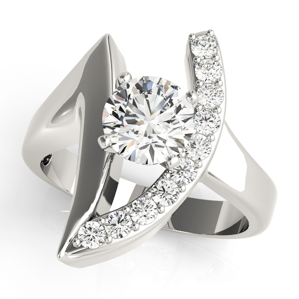 Single Row Prong Set Engagement Ring