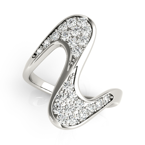 Pave Set Curved Fashion Ring