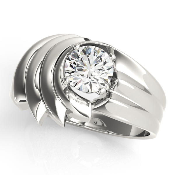 Swirl Solitaire Wide Engagement Ring