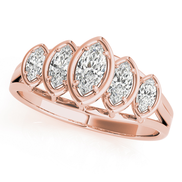 Bezel Set Marquise Shape Wedding Band