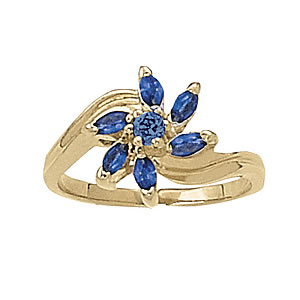 Floral Shape Marquise Color Ring