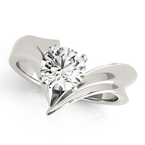 V-Shape Split Solitaire Engagement Ring
