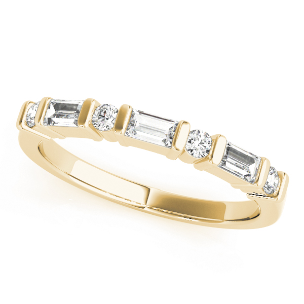 Alternating Round & Baguette Wedding Band