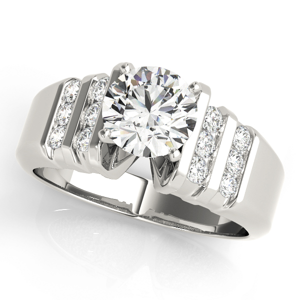 Multirow Bar Set Engagement Rings
